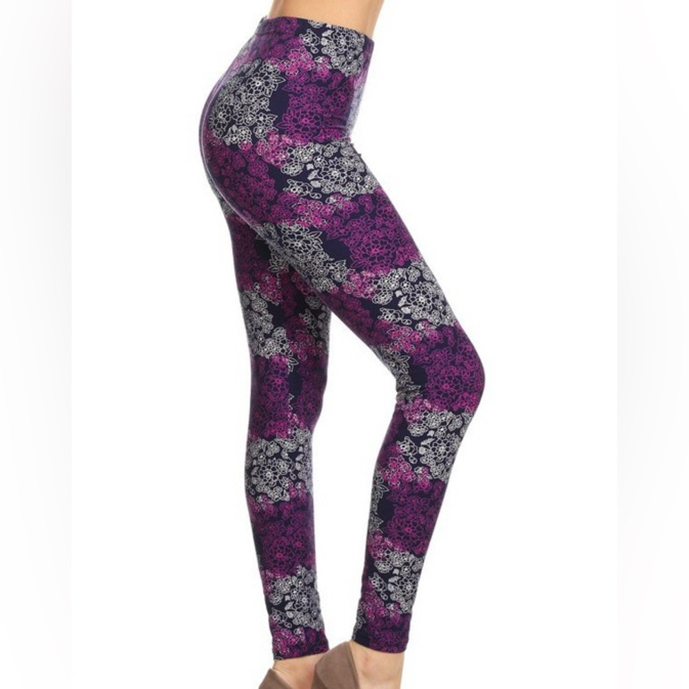 Purple and Black Patterned Leggings
